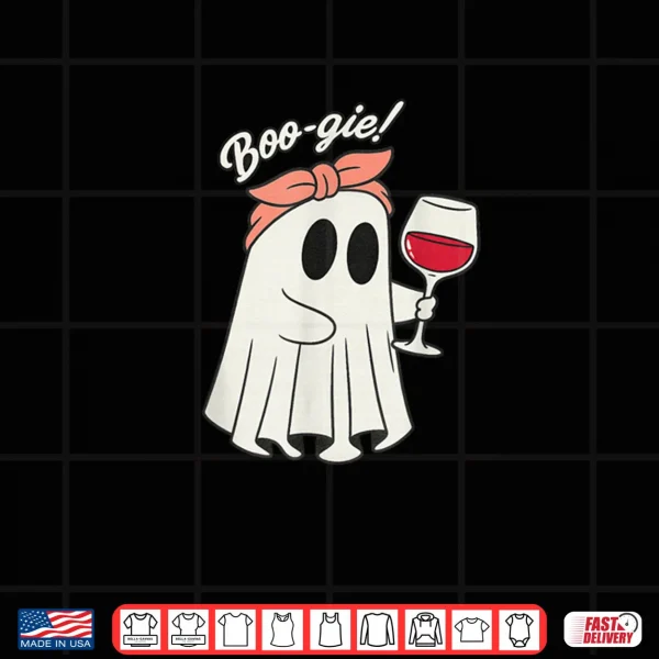 Design Boo Gie Ghost Drinking Wine with Bow Funny Boo Shirt