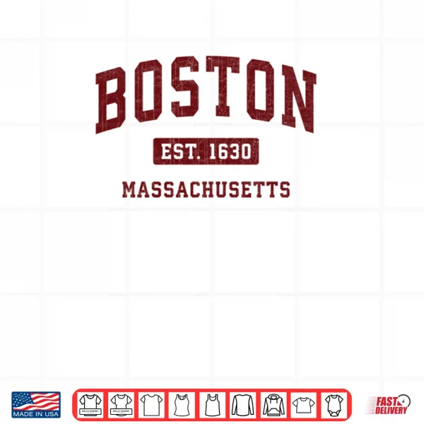 Boston Massachusetts MA Vintage Athletic Sports Shirt 3 Design Boston Massachusetts MA Vintage Athletic Sports Shirt