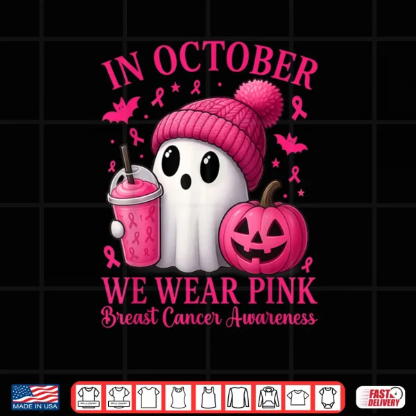 Design Breast Cancer Halloween Women in October We Wear Pink Shirt