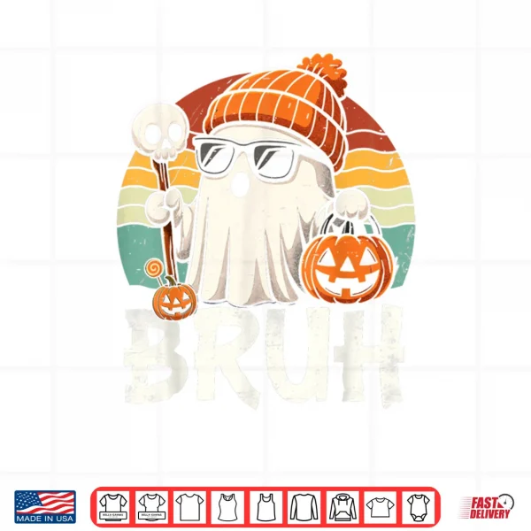 Design Bruh Ghost Halloween Cute Ghost Trick Or Treat Candy Shirt