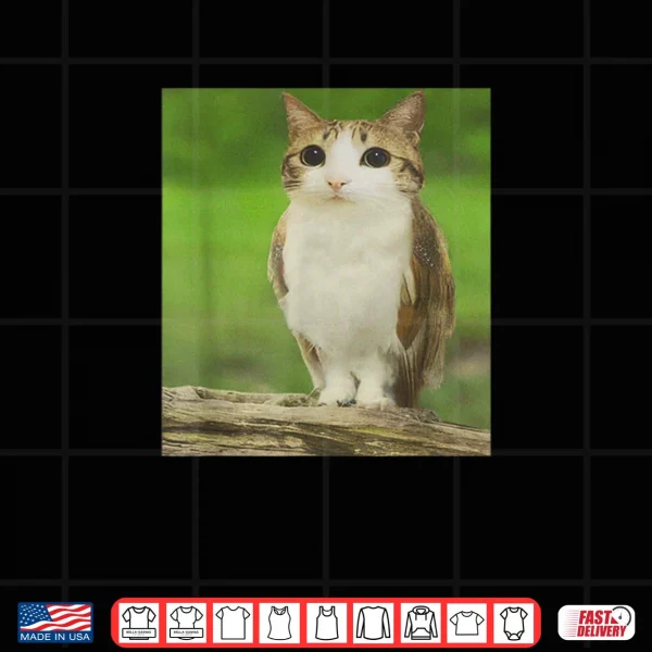 Design Cat Owl Funny Cursed Internet Trendy Meme Shirt