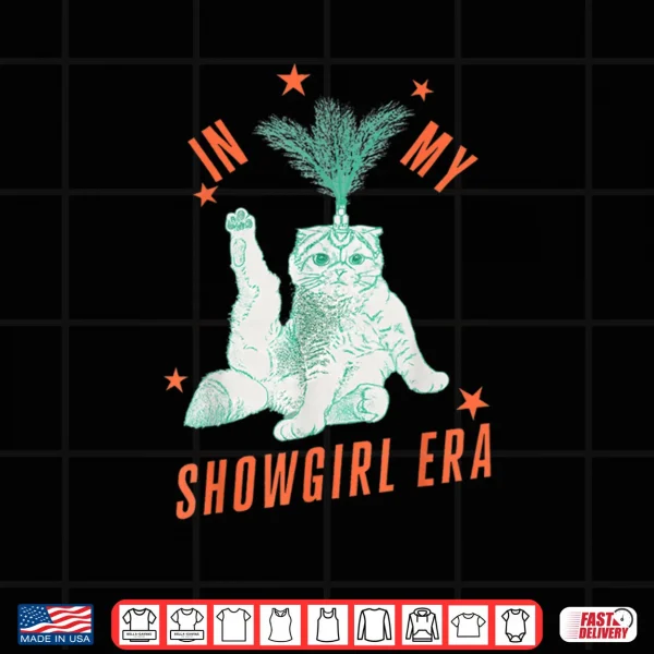 Design Cat in Showgirl Costume Retro Humor Shirt