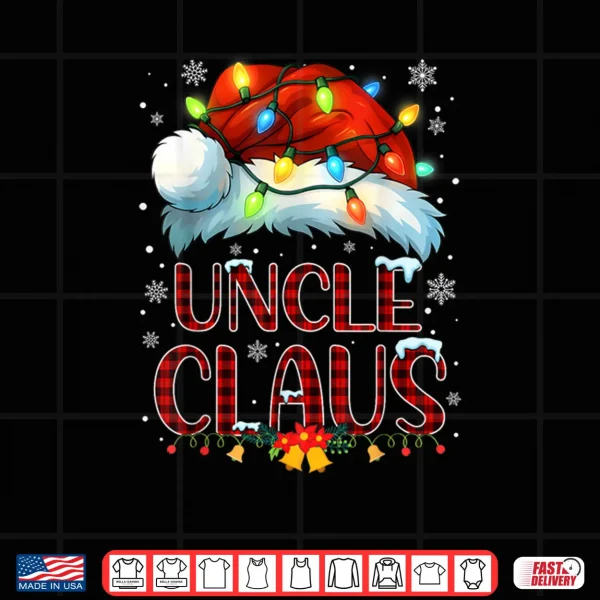 Design Christmas Hat Lights Pajama Uncle Claus Family Matching Shirt