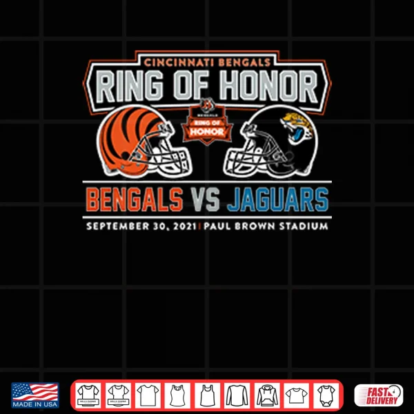 Design Cincinnati Bengals Jacksonville Jaguars Ring Of Honor Paul Brown Stadium Shirt