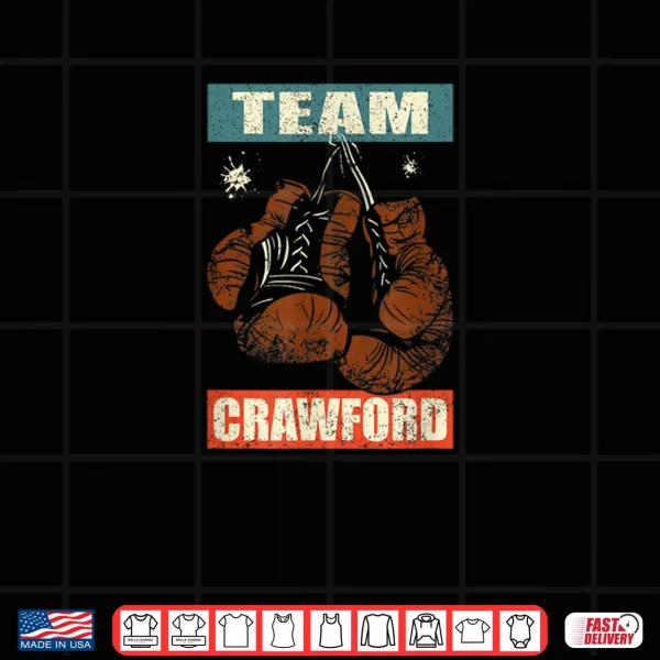 Design Crawford Last Name Retro Family Name Crawford Boxing Shirt