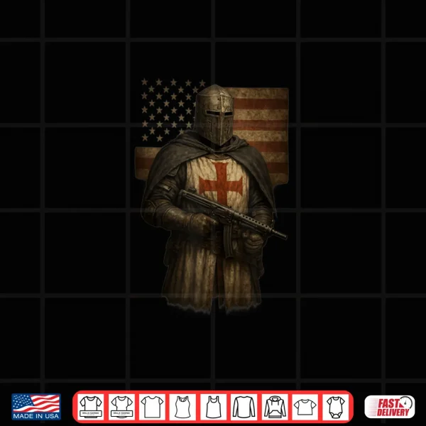 Crusader Templar Knight Christian American Warrior of God Shirt 3 Design Crusader Templar Knight Christian American Warrior of God Shirt