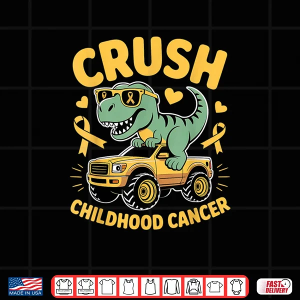 Crush Childhood Cancer Gold Ribbon Shirt 3 Design Crush Childhood Cancer Gold Ribbon Shirt