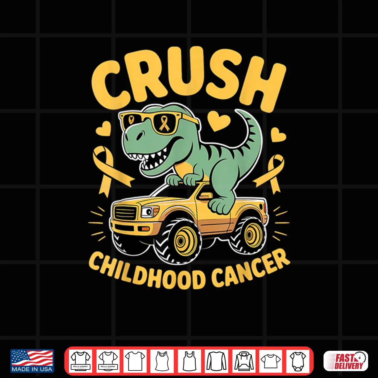 Crush Childhood Cancer Gold Ribbon Shirt Crush Childhood Cancer Gold Ribbon Shirt