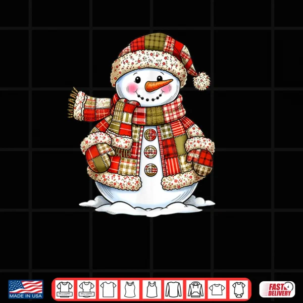 Cute Patchwork Snowman Merry Christmas Xmas Holiday Pajamas Shirt 3 Design Cute Patchwork Snowman Merry Christmas Xmas Holiday Pajamas Shirt