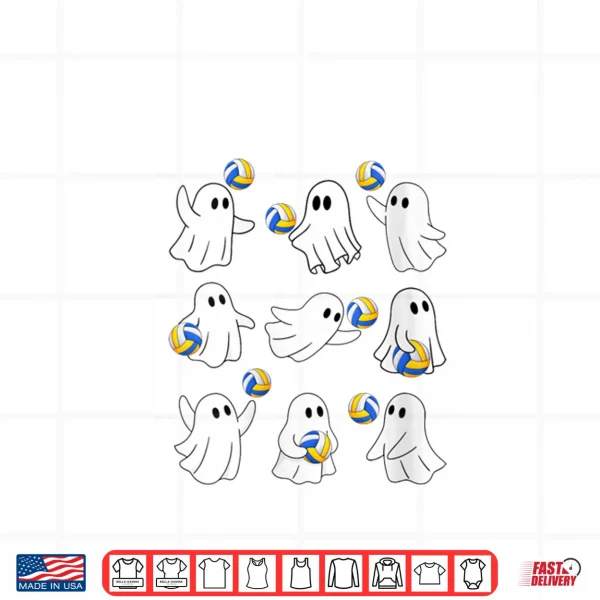 Cute Volleyball Player Ghosts Happy Halloween Costume Day Shirt 3 Design Cute Volleyball Player Ghosts Happy Halloween Costume Day Shirt