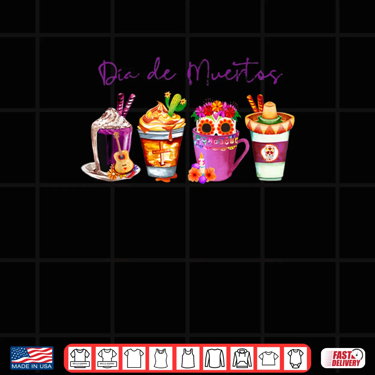 Dia de Los Muertos Skull Coffee Latte Day Of The Dead Drinks Shirt Dia de Los Muertos Skull Coffee Latte Day Of The Dead Drinks Shirt