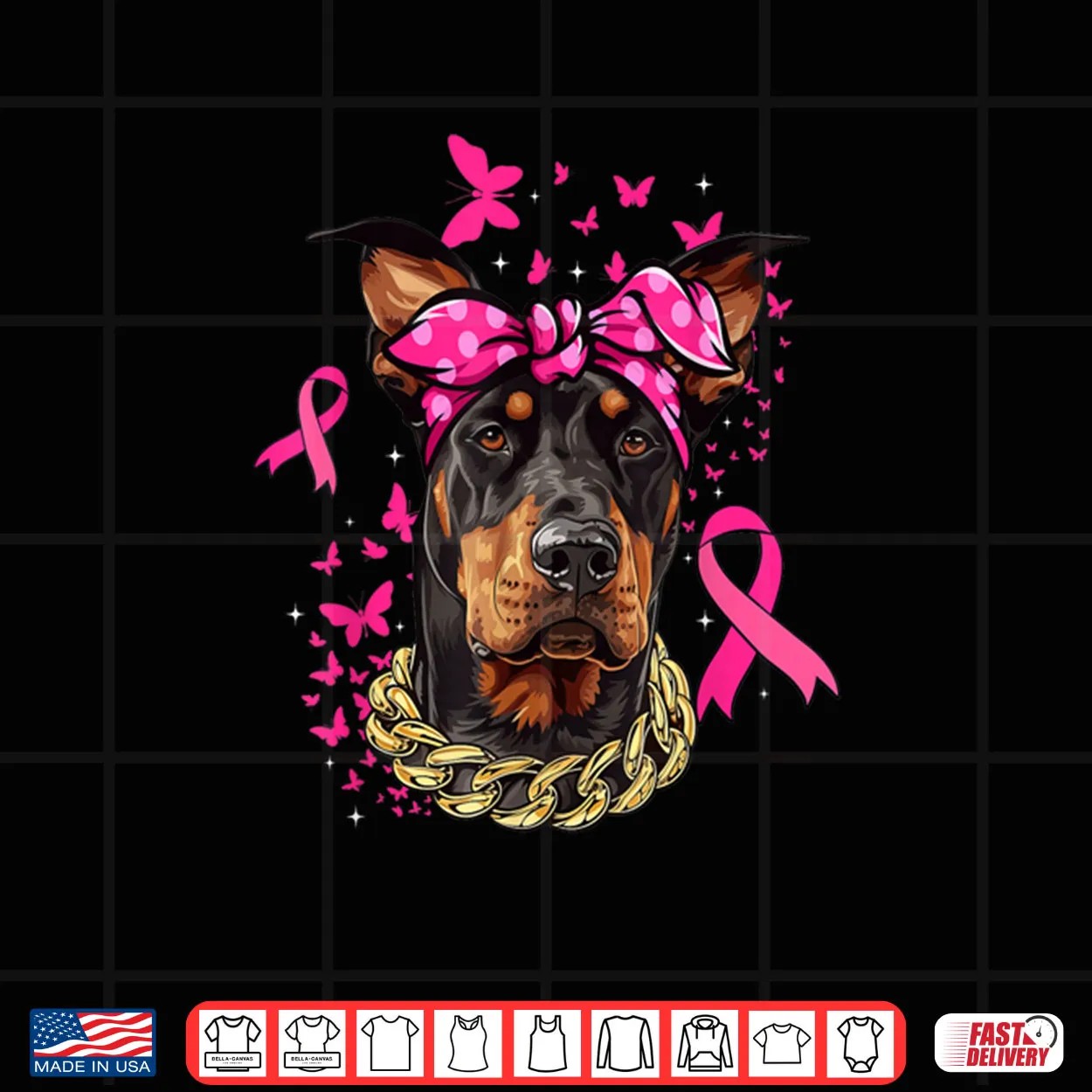 Doberman Pinscher Pink Ribbon Breast Cancer Survivor Shirt Doberman Pinscher Pink Ribbon Breast Cancer Survivor Shirt