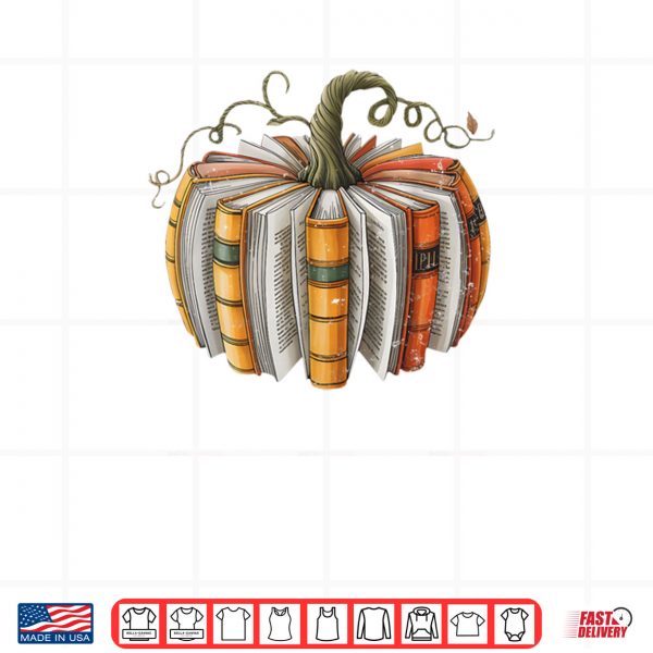 Design Fall Book Pumpkin Fall Librarians Bookworm Teachers Students Shirt