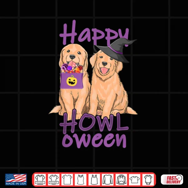 Fall Golden Retriever Lovers Halloween Happy Howl O Ween Shirt 3 Design Fall Golden Retriever Lovers Halloween Happy Howl O Ween Shirt