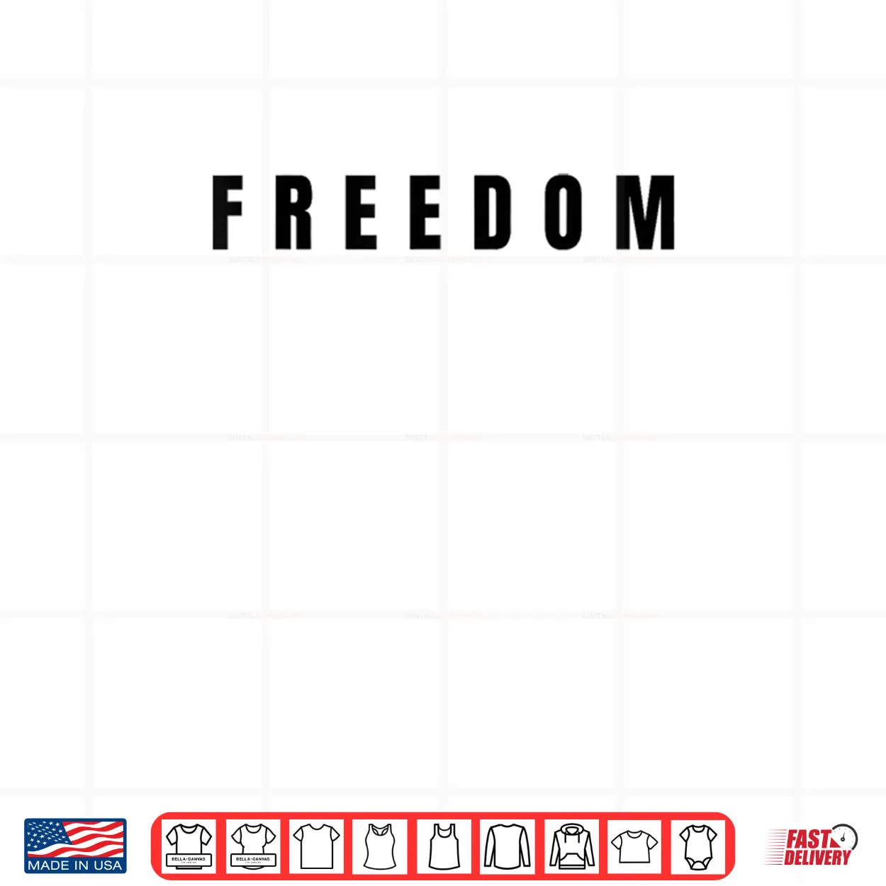 Freedom Black Text Minimalist Shirt Freedom Black Text Minimalist Shirt