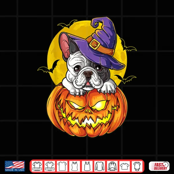 French Bulldog Witch Pumpkin T shirt Halloween Shirt 3 Design French Bulldog Witch Pumpkin T shirt Halloween Shirt