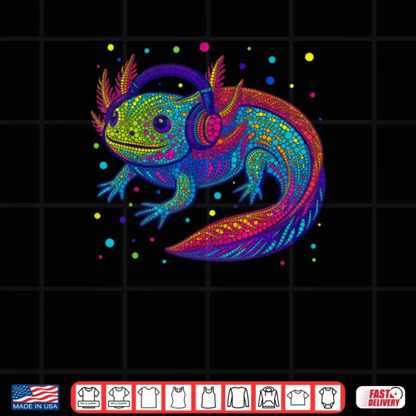 Funny Axolotl Video Gamer Polka Dot Art Student Dot Shirt 3 Design Funny Axolotl Video Gamer Polka Dot Art Student Dot Shirt