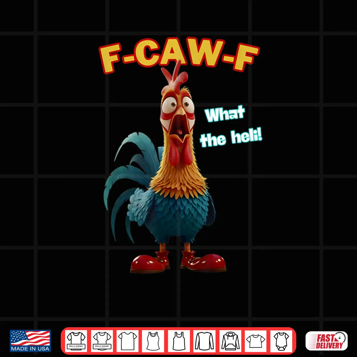 Funny Chicken F CAW F What The Heli Poultry Humor Shirt Funny Chicken F CAW F What The Heli Poultry Humor Shirt