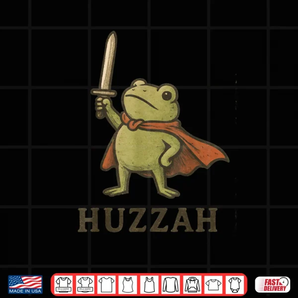 Design Funny Huzzah Frog Shirt Vintage Toad Knight Shirt 1