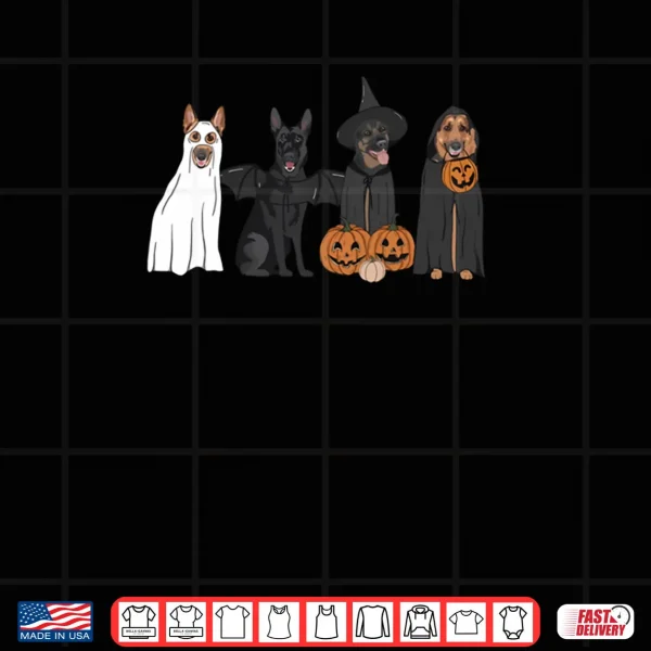 Design German Shepherd Dogs Lovers Ghost Witch Halloween Spooky Shirt