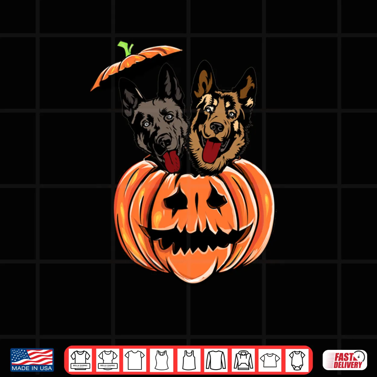 German Shepherd In Scary Pumpkin Dog Lovers Halloween Shirt German Shepherd In Scary Pumpkin Dog Lovers Halloween Shirt