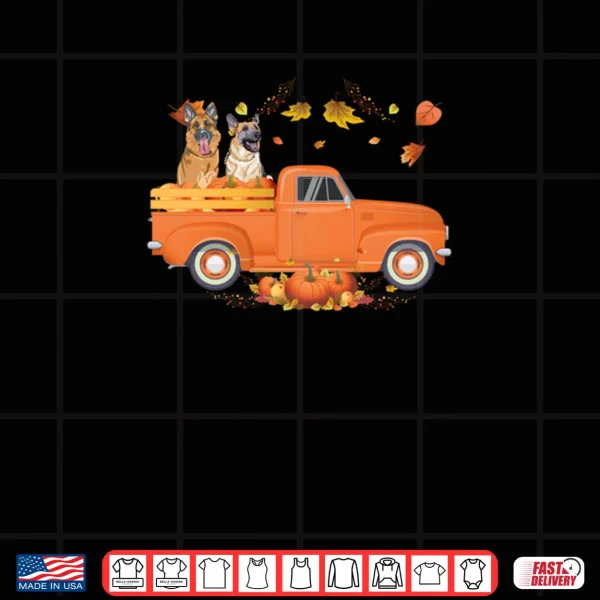 Design German Shepherd Pumpkin Truck Fall Thanksgiving Halloween Shirt