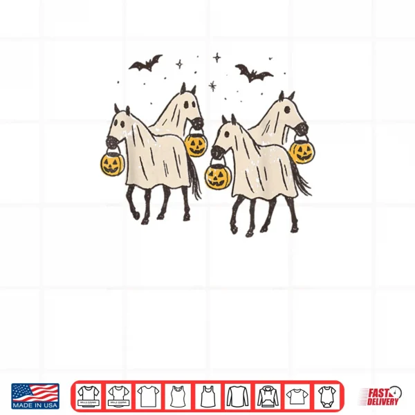 Ghost Horses Halloween Trick or Treat Shirt 3 Design Ghost Horses Halloween Trick or Treat Shirt