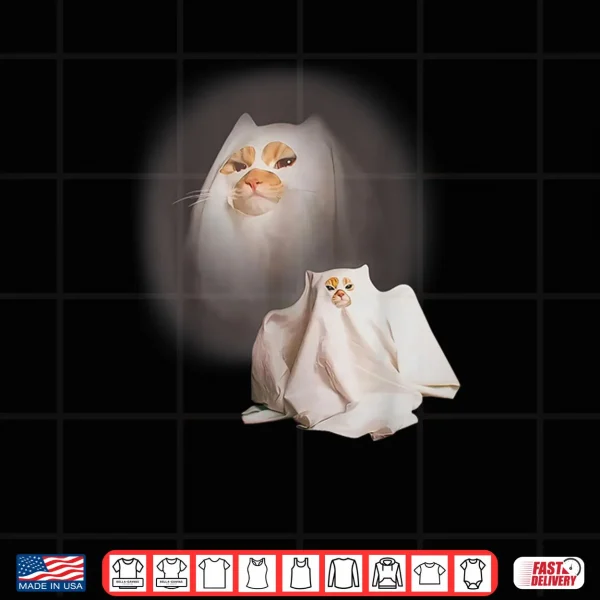 Design Ghost cat Ghost Kitten Meme Halloween Shirt