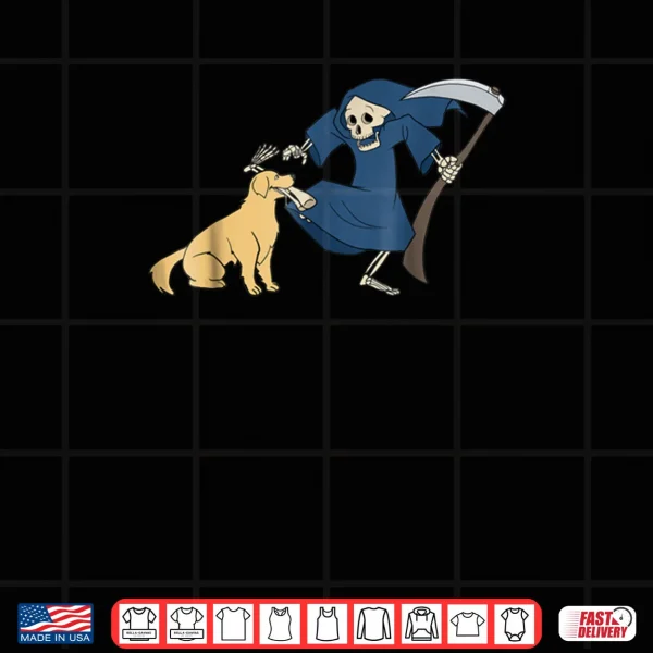 Golden Retriever Grim Reaper Halloween T Shirt Shirt 3 Design Golden Retriever Grim Reaper Halloween T Shirt Shirt