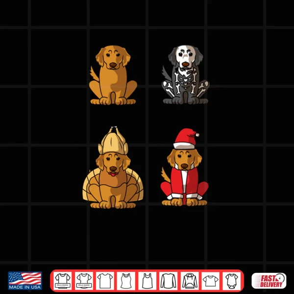 Golden Retriever Halloween Christmas Thanksgiving Shirt 3 Design Golden Retriever Halloween Christmas Thanksgiving Shirt