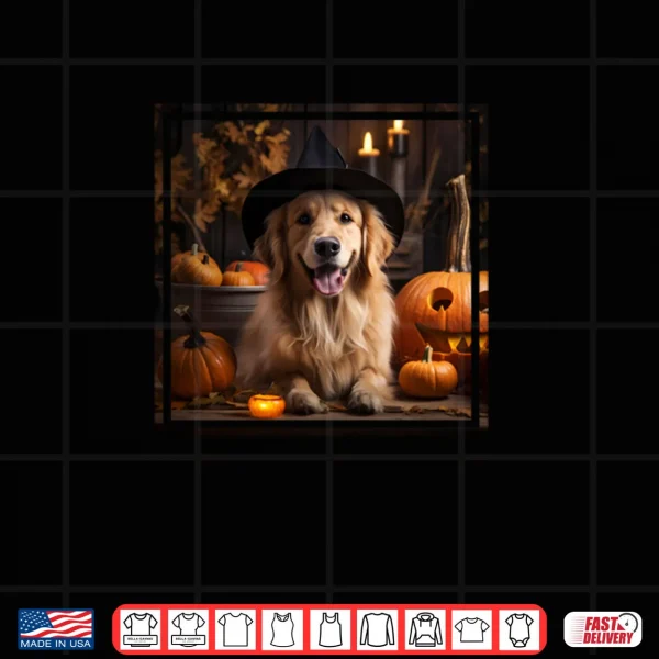 Design Golden Retriever Love Ghosts Pumpkins Halloween Shirt