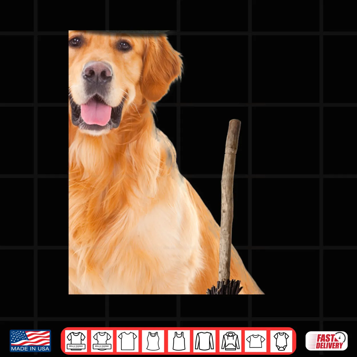 Golden Retriever Witch Hat Halloween Dog Shirt Golden Retriever Witch Hat Halloween Dog Shirt