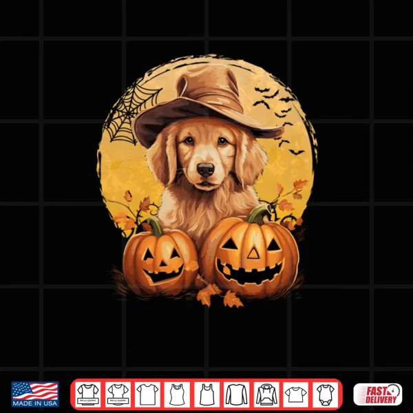 Golden Retriever Witch Howl O Ween Pawsome Pumpkin Halloween Shirt 3 Design Golden Retriever Witch Howl O Ween Pawsome Pumpkin Halloween Shirt