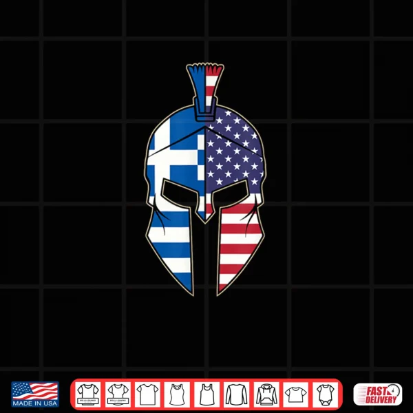 Design Greek American Spartan Warrior Flag Pride Design Shirt