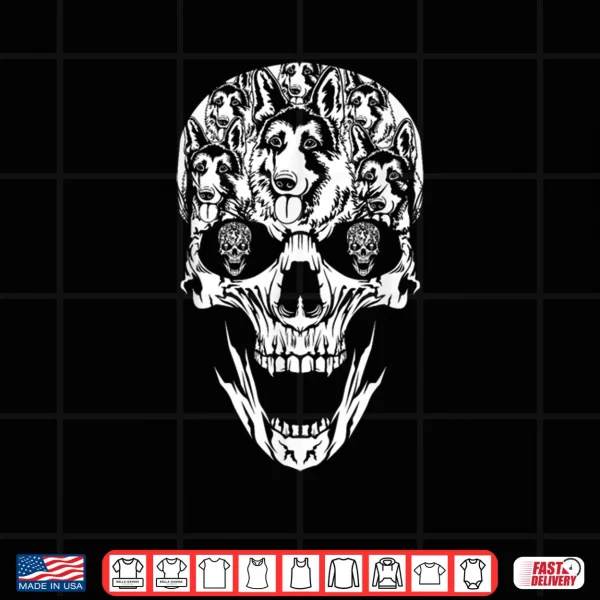 Design Halloween Costume Skull German Shepherd Dog Lover Shirt