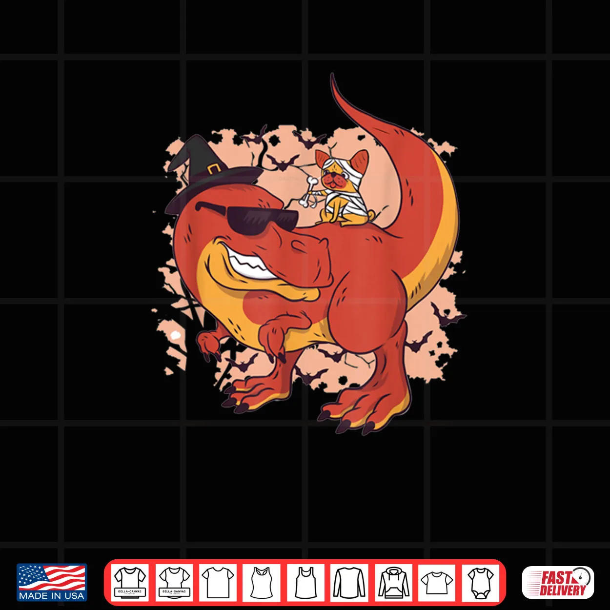 Halloween French Bulldog Riding T Rex Dinosaur Shirt Halloween French Bulldog Riding T Rex Dinosaur Shirt