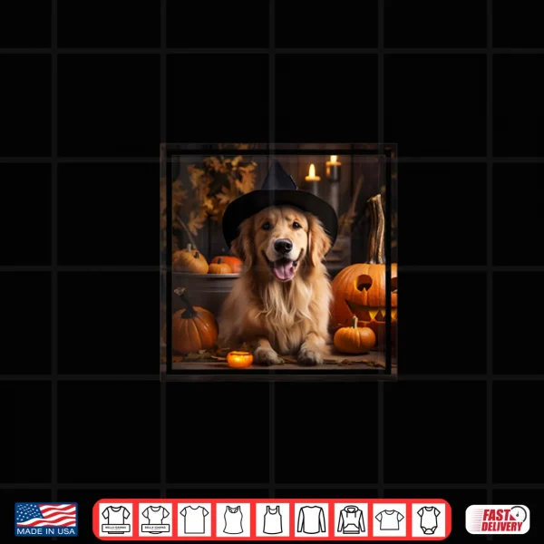 Design Halloween Golden Retriever Love Ghosts Pumpkins Dog Shirt