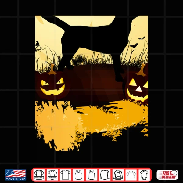 Design Halloween Labrador Retriever Shirt Dog Pumpkin Bat Shirt