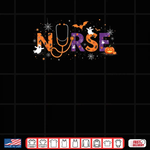 Design Halloween Nurse 2025 Funny Letter Nursing School Life Fall Shirt