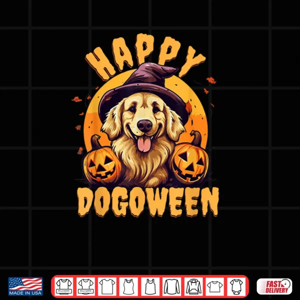 Happy Dogoween Golden Retriever Halloween Shirt 3 Design Happy Dogoween Golden Retriever Halloween Shirt