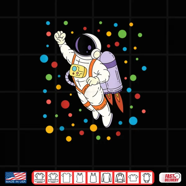 Design Happy Dot Day Astronaut Colorful Polka Dots Shirt