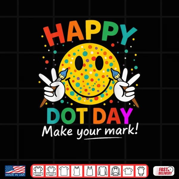 Design Happy Dot Day Smile Face Colorful Polka Dot Shirt
