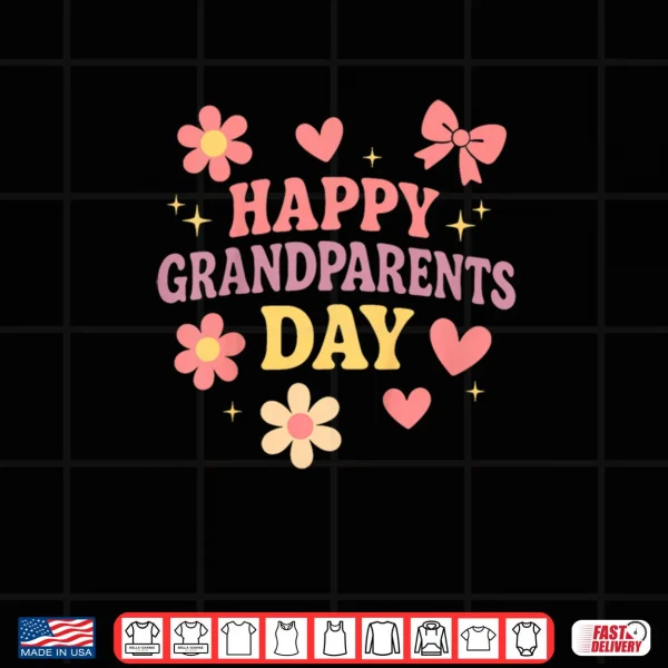 Design Happy Grandparents Day Toddler Girls Grandmother Grandfather Shirt