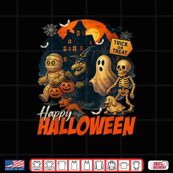 Design Happy Halloween Haunted House Halloween Costume Shirt