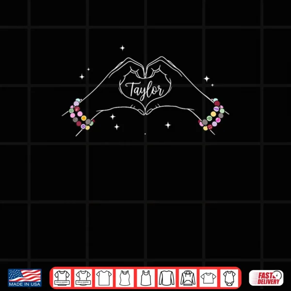 Heart Hands Taylor First Name Girl Vintage 70's 80's Shirt 3 Design Heart Hands Taylor First Name Girl Vintage 70s 80s Shirt