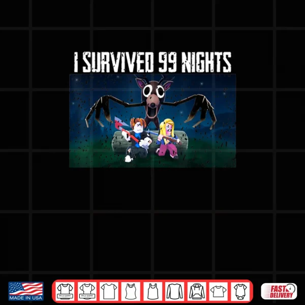 Design I Survived 99 Nights Halloween Gamer Deer in The Forest Shirt
