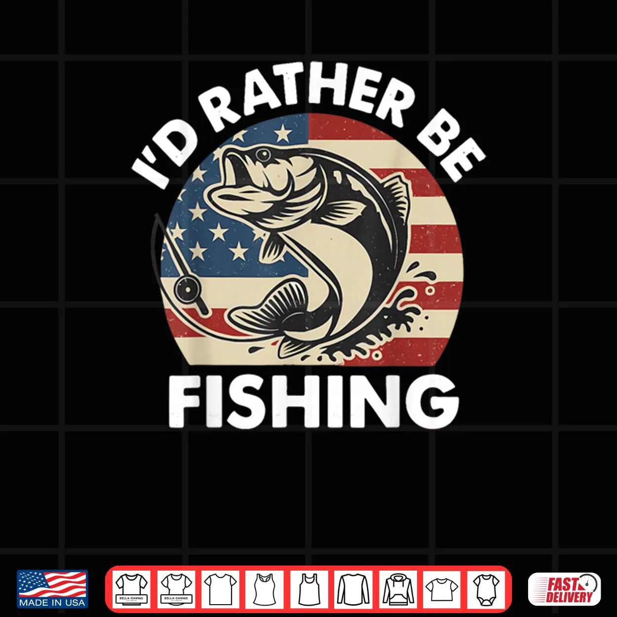 I’d Rather Be Fishing American Flag Patriotic Shirt I’d Rather Be Fishing American Flag Patriotic Shirt