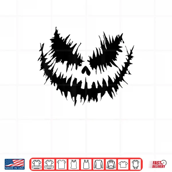 Design Jack O Lantern Scary Carved Pumpkin Face Halloween Shirt