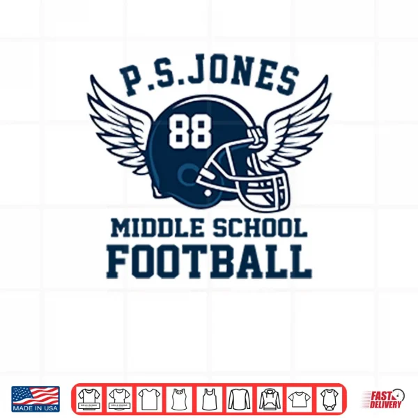 Design Jack ONeal Tribute Wear P.S. Jones Middle School Football Shirt