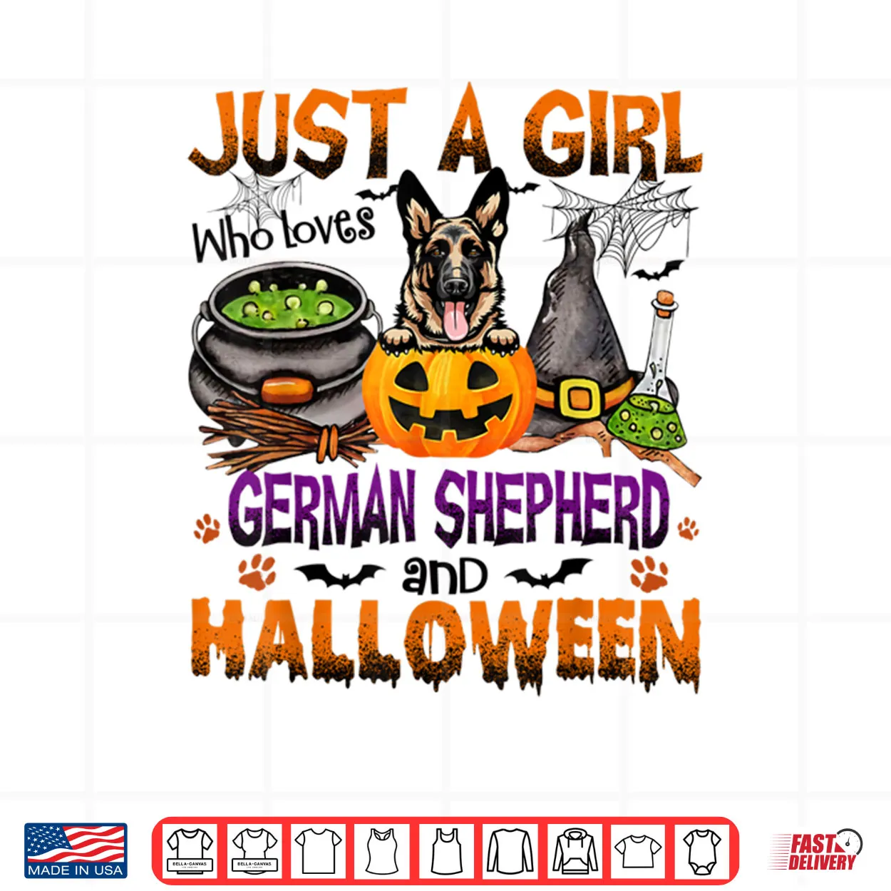 Just A Girl Who Loves German Shepherd And Halloween Shirt Just A Girl Who Loves German Shepherd And Halloween Shirt